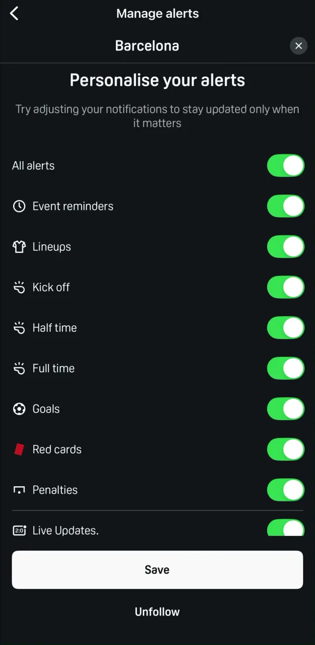 DAZN: Stream Live Sports Managing Schedule and Alerts, screen 1
