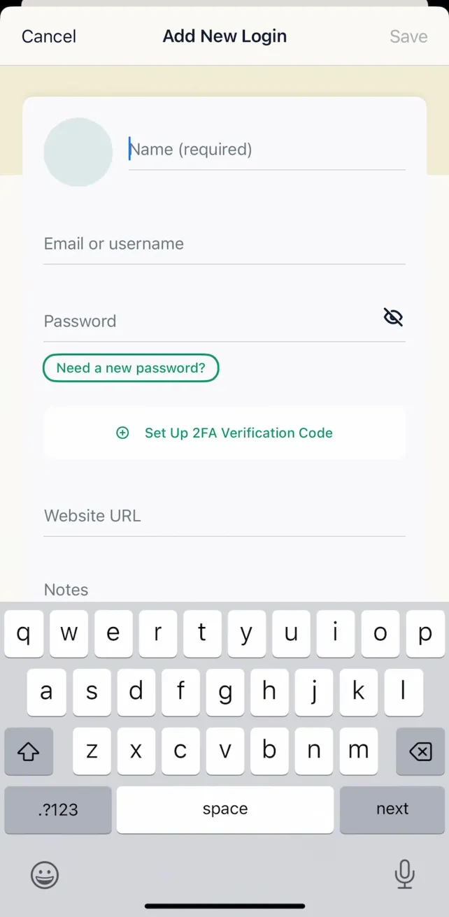 ExpressVPN · Secure & Fast VPN Adding a New Login to Password Manager, screen 1