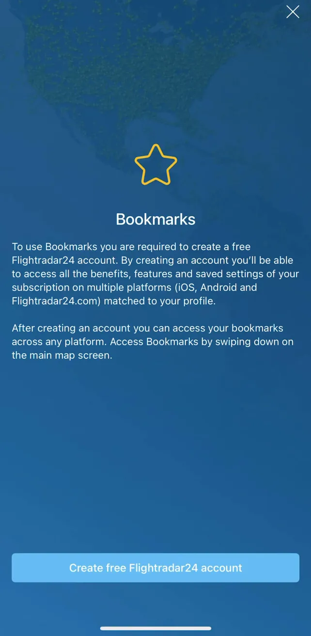 Flightradar24 | Flight Tracker Creating an Account, screen 1