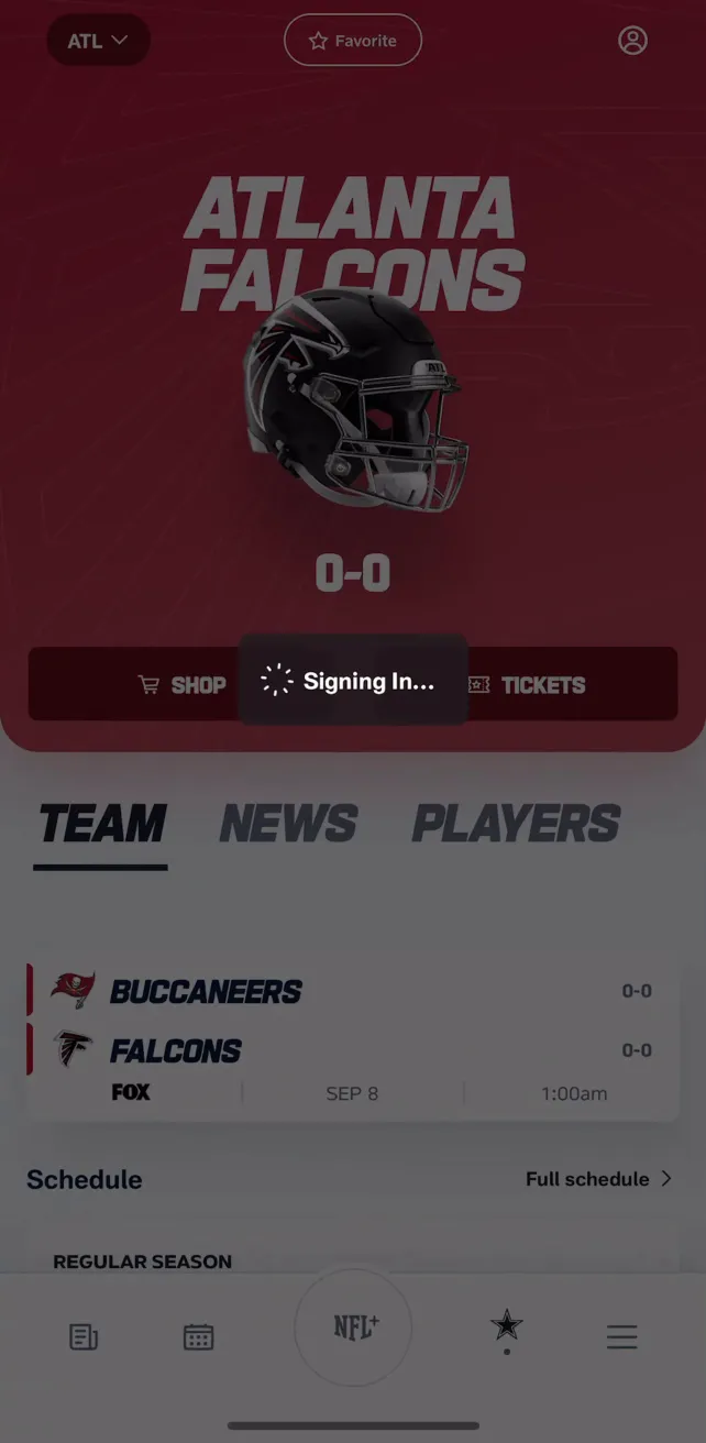 NFL Account Creation & Setup, screen 3