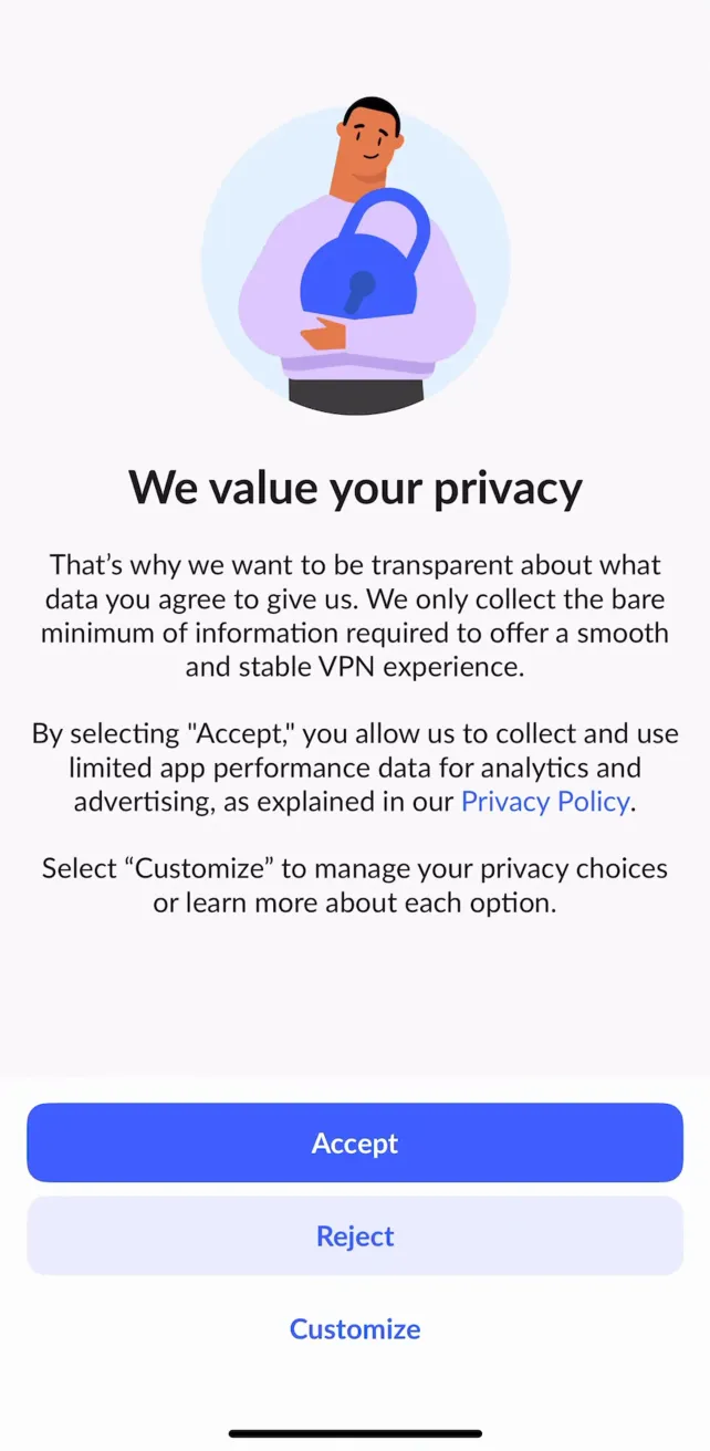 NordVPN: VPN Fast & Secure Onboarding & Account Creation, screen 1