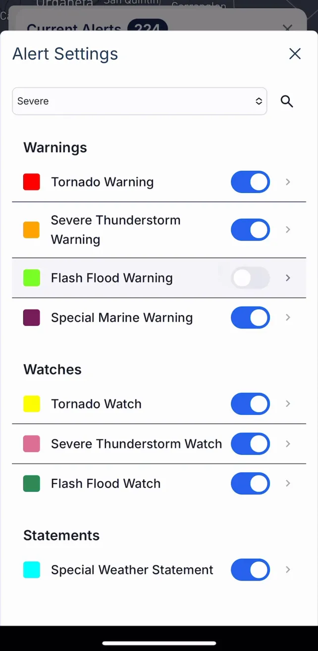 WeatherWise.app Checking Weather Alerts, screen 1