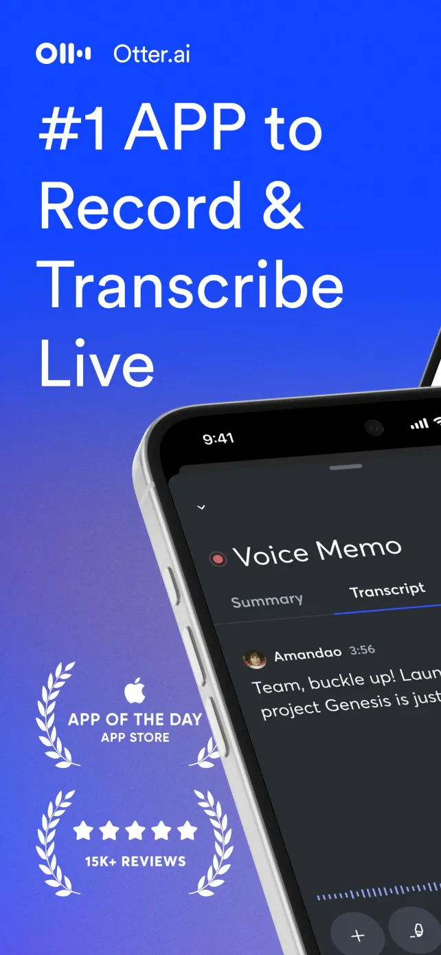 Otter Transcribe Voice Notes App Store screenshot 1