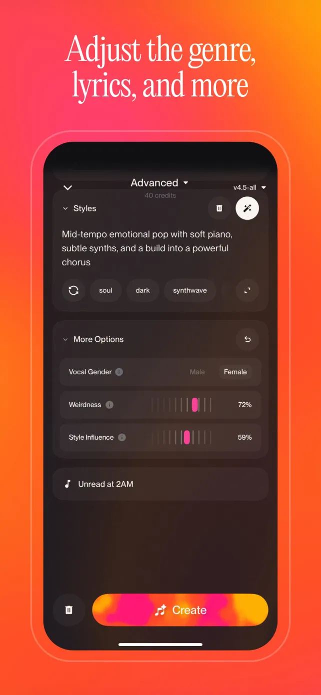 Suno - AI Songs, Music, Lyrics App Store screenshot 2